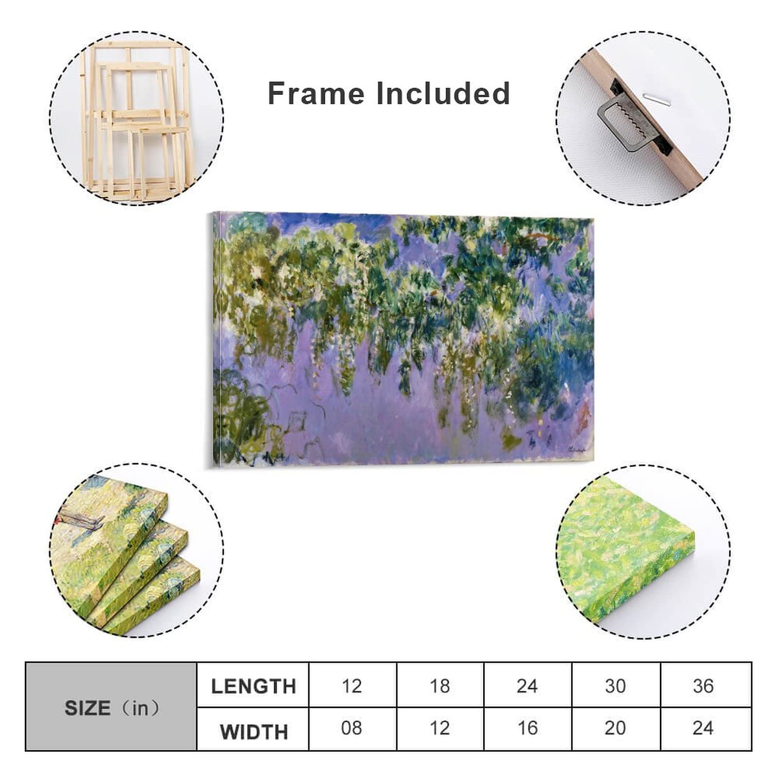 ★ ❣️送料無料❣️MONET ポスター Amazon.co.jp: Claude Monetクロード・モネ 名画の数々ポスター『藤の